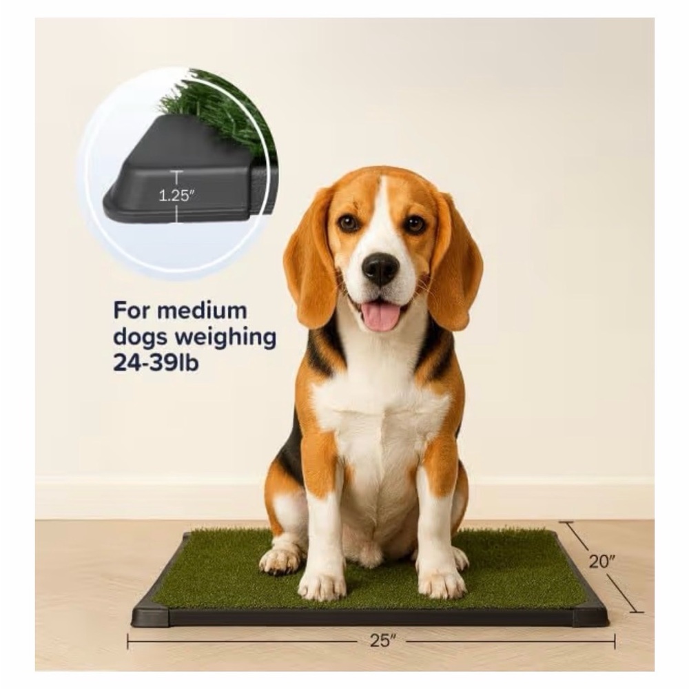 20x25”Reusable 3-Layer Petmaker Portable Dog🐩Turf Trainer Grass with Tray
